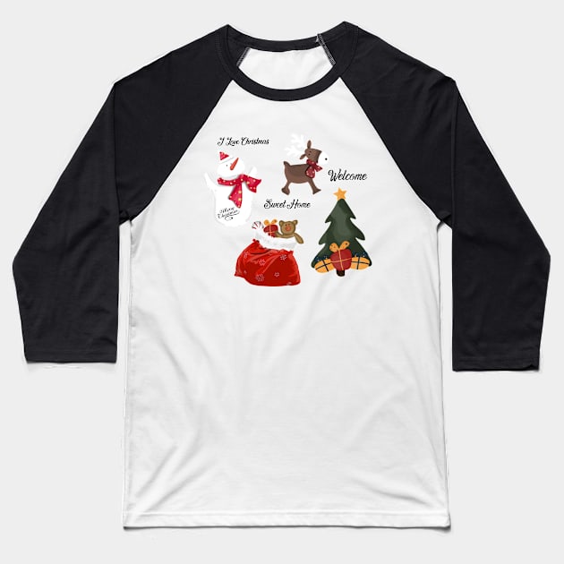 Christmas decoration two Baseball T-Shirt by Crazyartsale